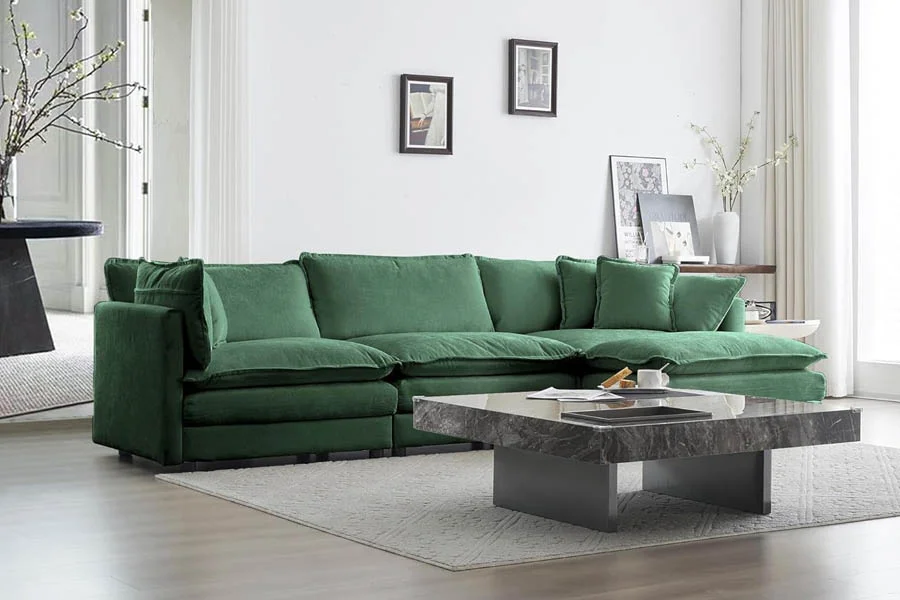 Sectional Sofa with Ottoman