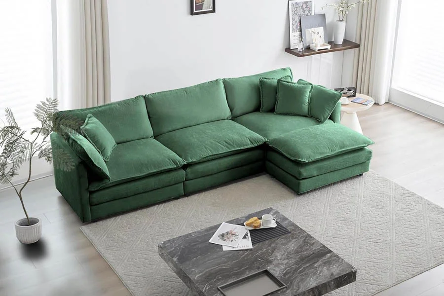 Modern sectional sofas with ottoman